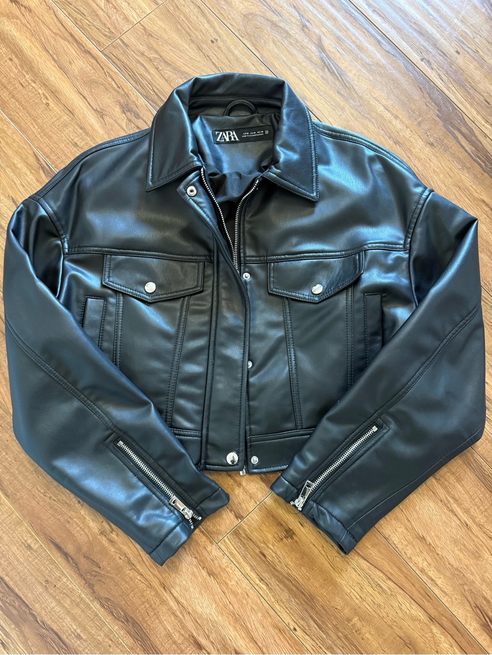 Zara Black Faux Leather Jacket